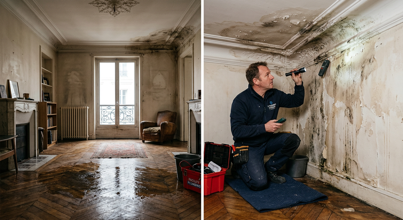 Intervention urgente dégât des eaux dans un appartement à Noisy-le-Grand