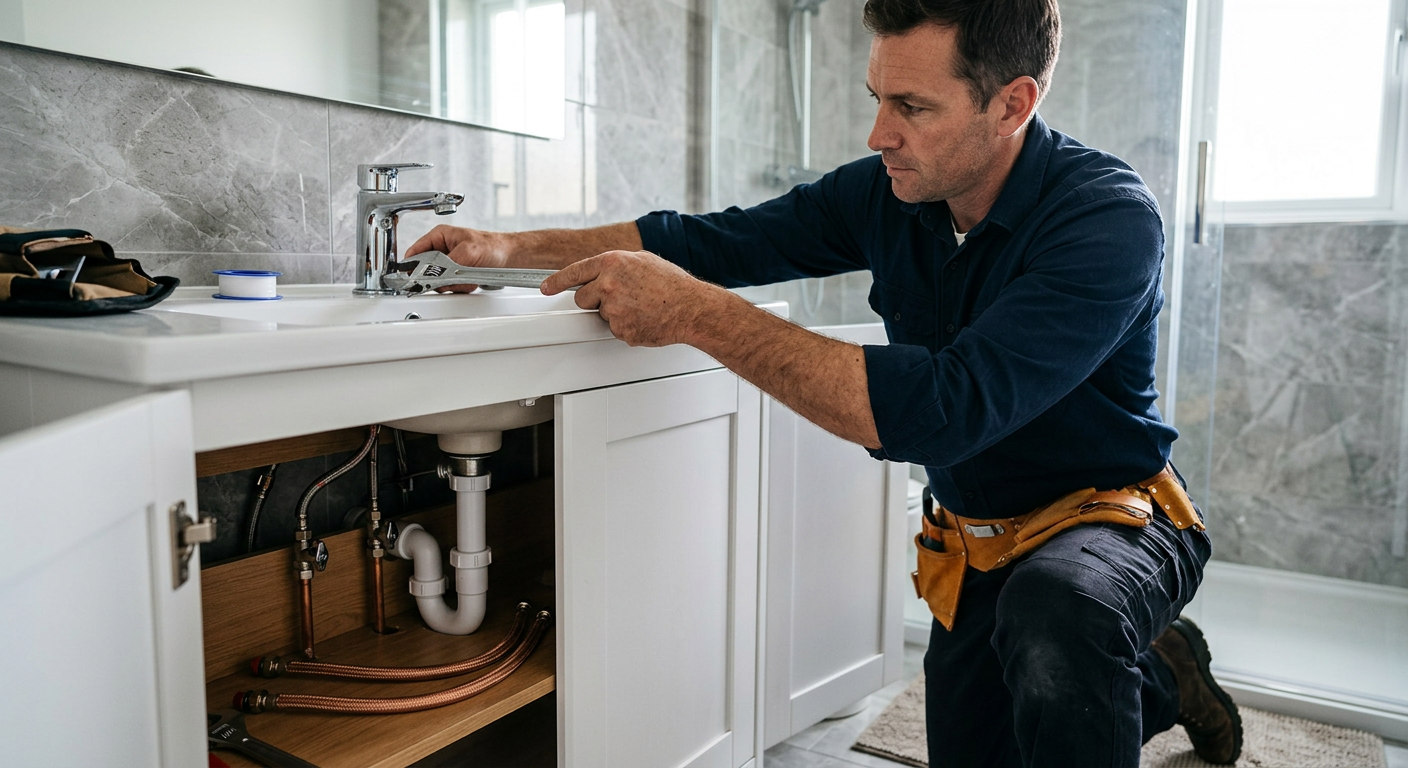 Pose de mitigeur chromé par un plombier à Noisy-le-Grand